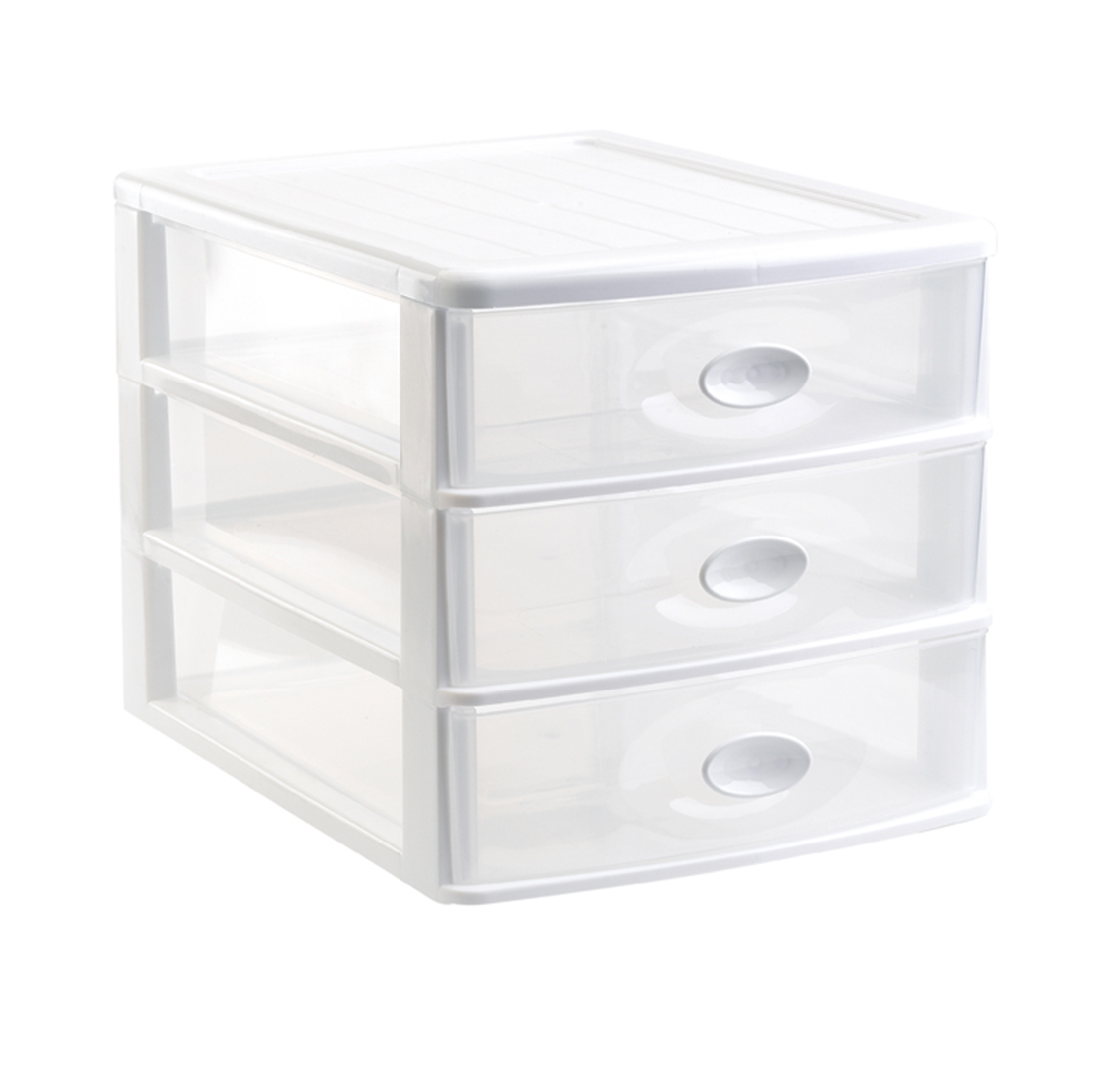 Plastic Forte Storage Unit with 3 Drawers Loira, White