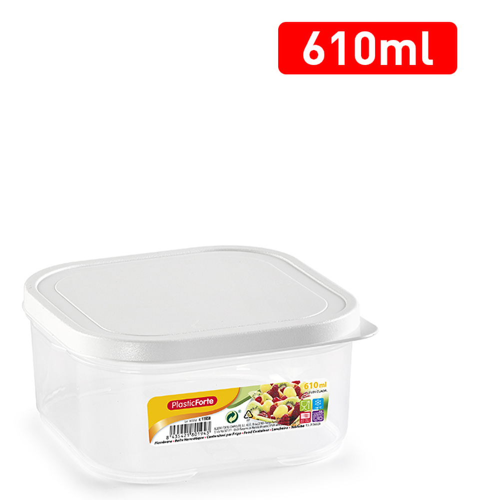 Plastic Forte Square Food Container, 610ml - Image 2