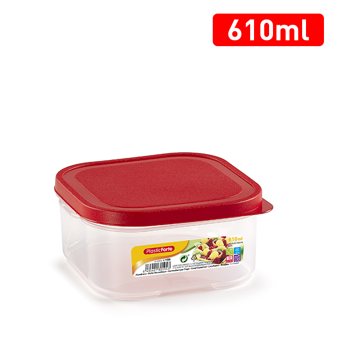 Plastic Forte Square Food Container, 610ml