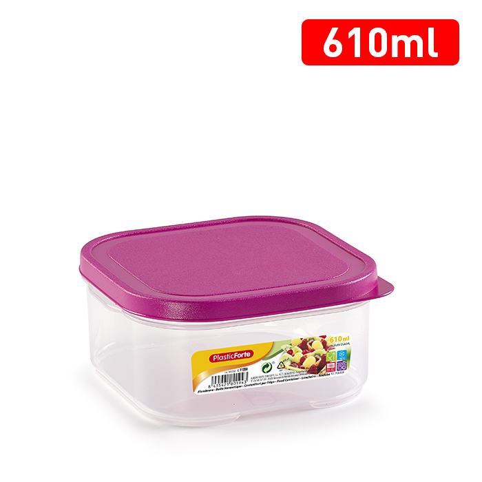 Plastic Forte Square Food Container, 610ml - Image 3
