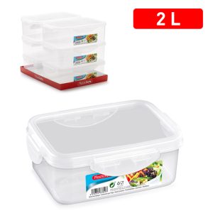 Plastic Forte Rectangle Hermetic Food Container, 2000ml