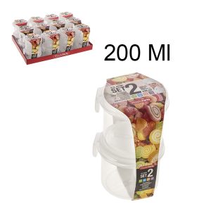 Plastic Forte Hermetic Round Food Container, 2000ml (Set of 2)