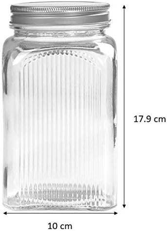 Tala Coffee Glass Jar with Screw Top Lid, 1250 ml, Transparent - Image 3