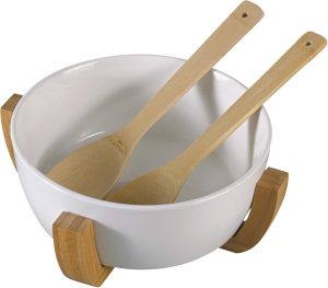 Shallow Bamboo Bowl with Spoon