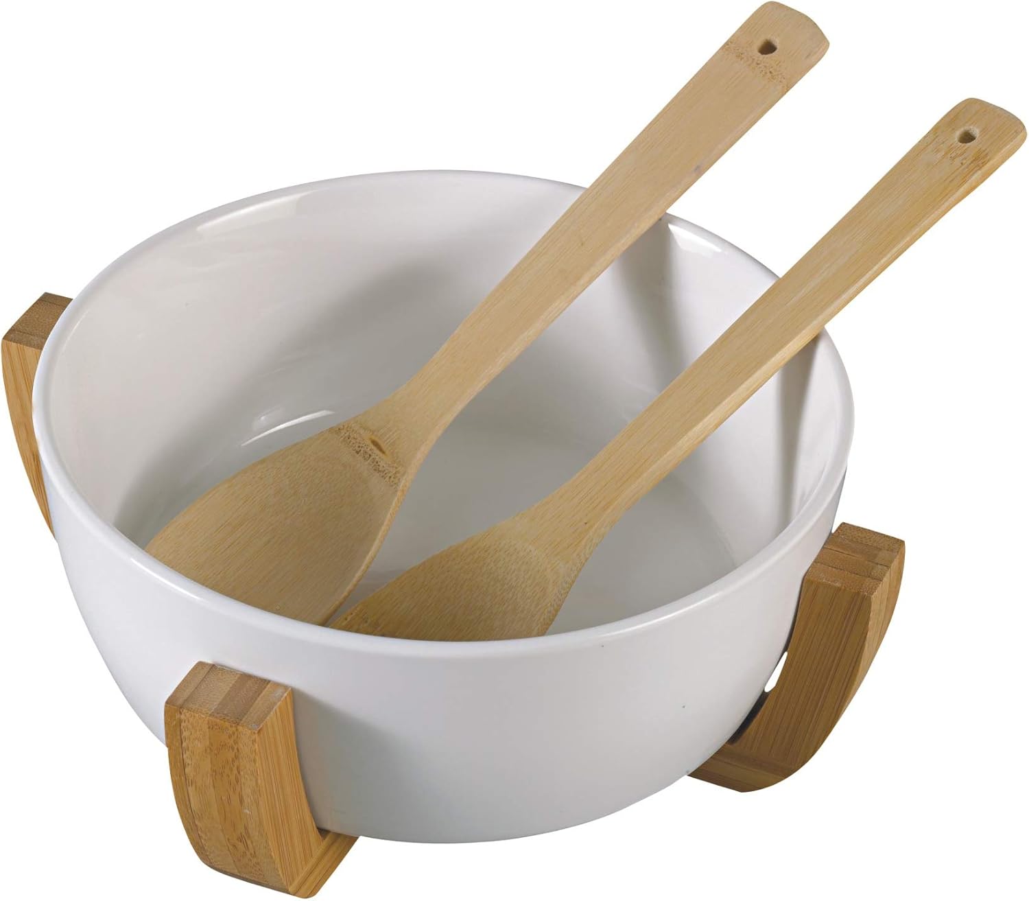 Shallow Bamboo Bowl with Spoon