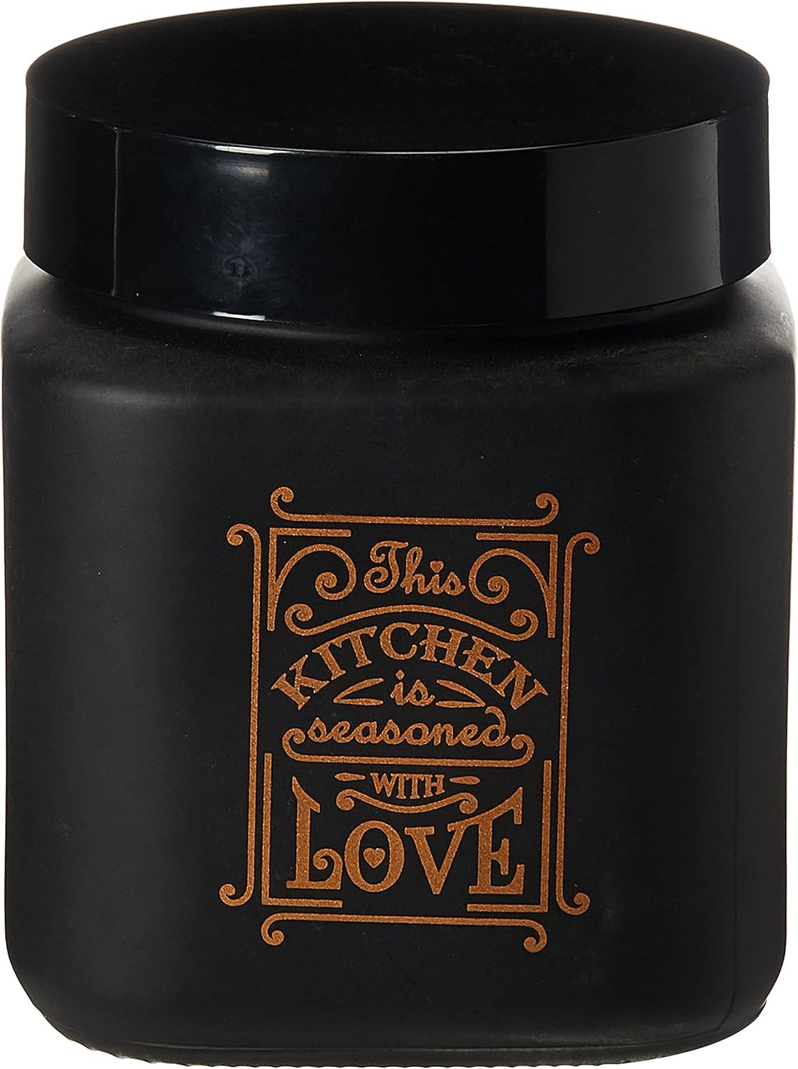 Herevin Square Canister Kitchen Love - Black, 1 Liter - Image 2