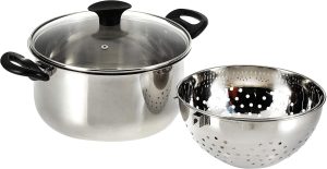 Cuisine Art Stainless Steel Pasta Pot with Glass Lid