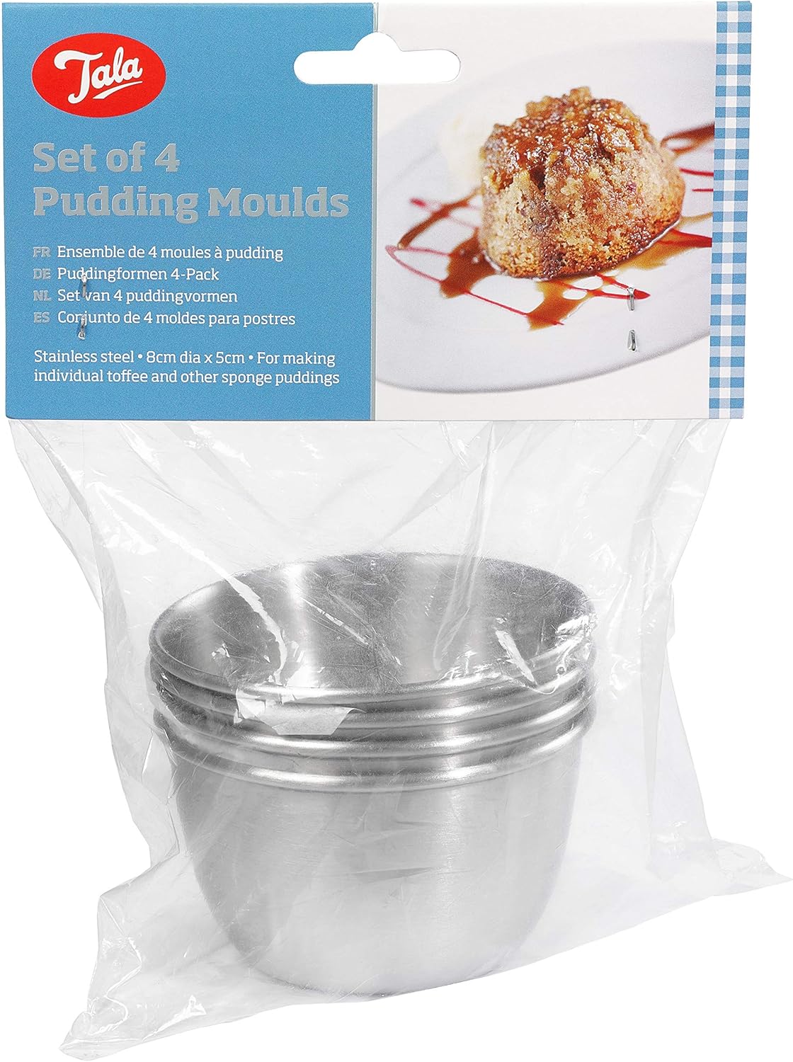 Tala Set 4 Pudding Moulds - 8 x 5 cm Dia, Silver - Image 2