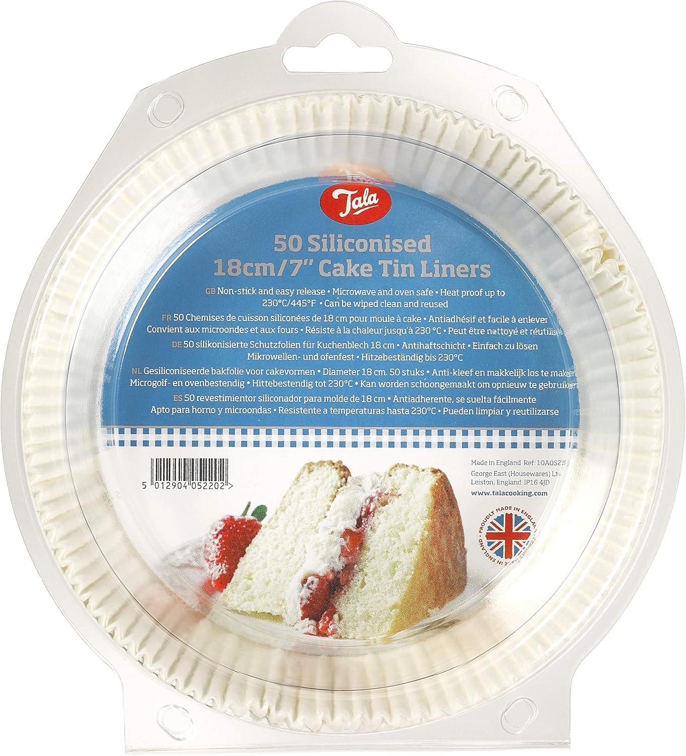 Tala Cake Tin Liners, (18cm - 7Inch Diameter) White