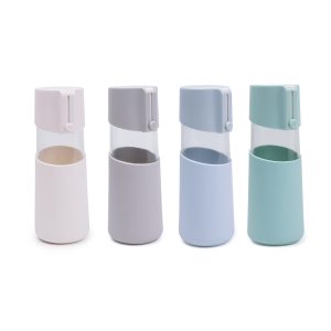 Nessan Glass Bottle with Silicon, 400ml, Assorted