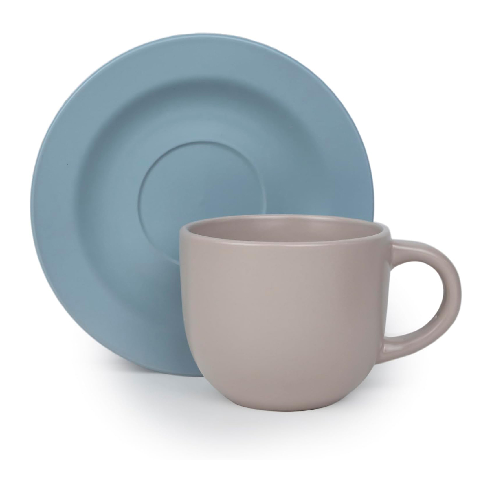 Shallow Jaspe Tea Cup & Saucer Set SG Glaze, Multicolor, 220 ml - Image 4