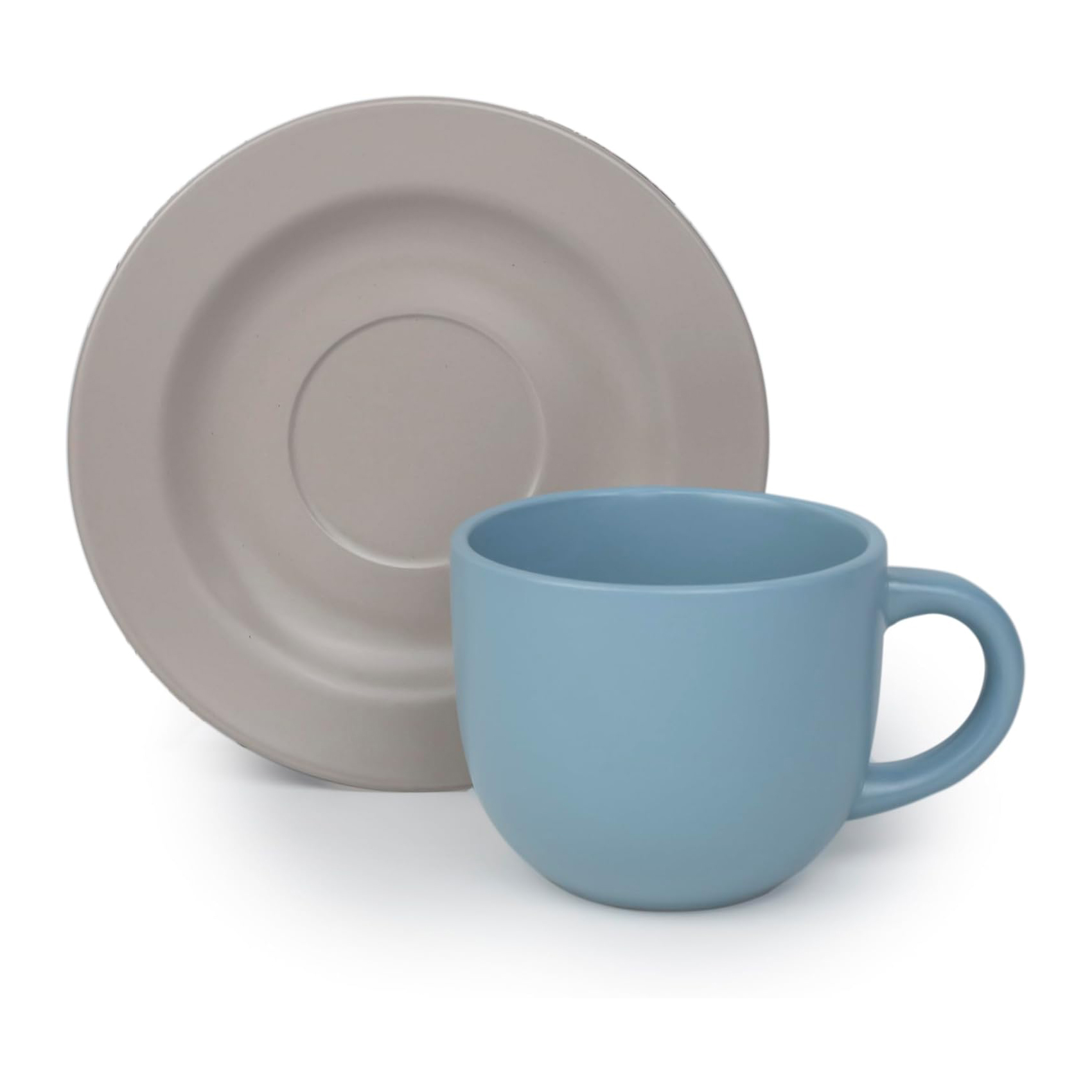 Shallow Jaspe Tea Cup & Saucer Set SG Glaze, Multicolor, 220 ml - Image 3