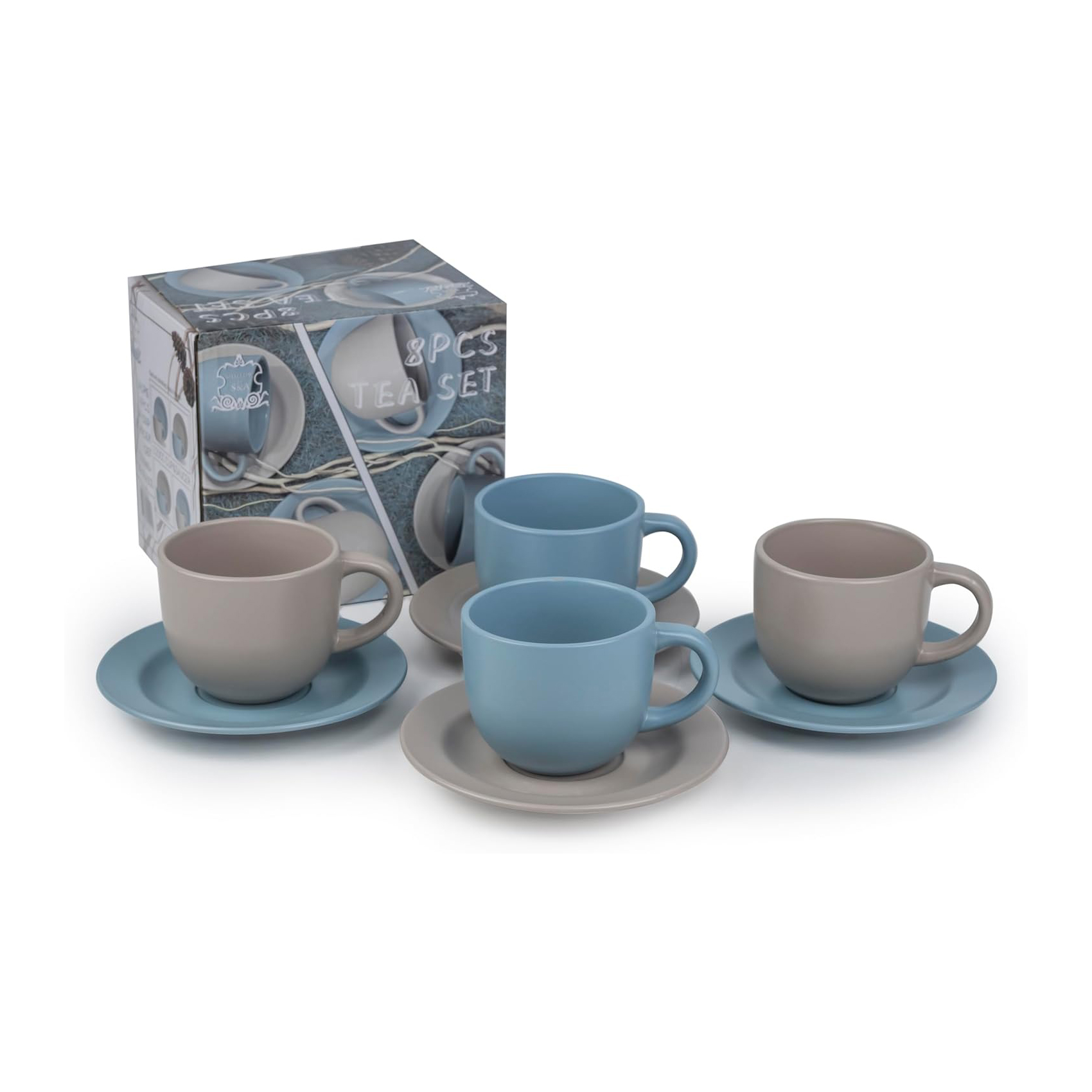 Shallow Jaspe Tea Cup & Saucer Set SG Glaze, Multicolor, 220 ml - Image 5