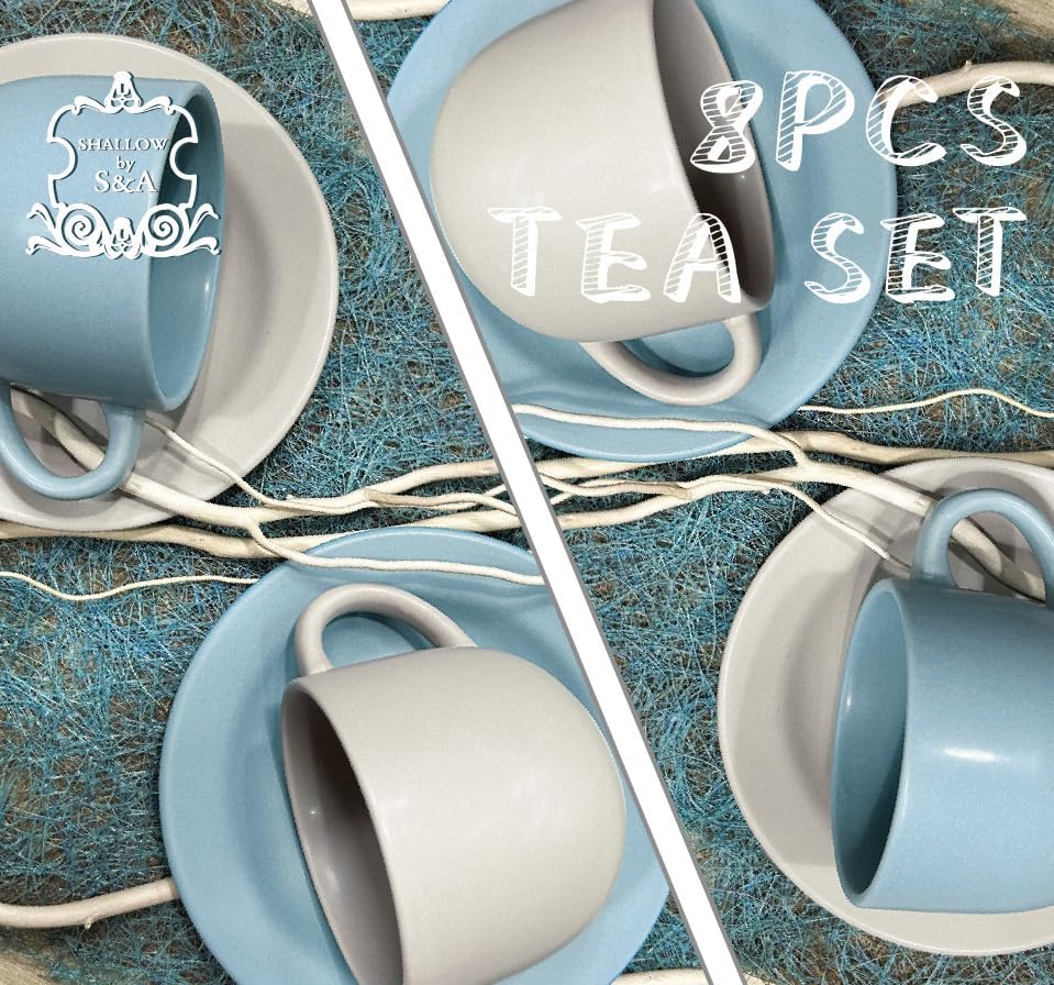 Shallow Jaspe Tea Cup & Saucer Set SG Glaze, Multicolor, 220 ml - Image 2