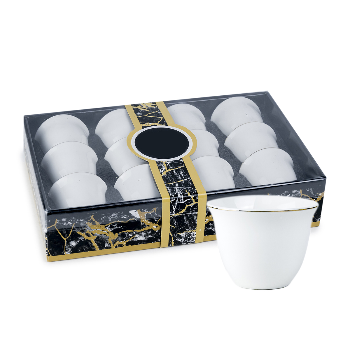 12Pcs 80Cc Cawa Set W/Gold Rim