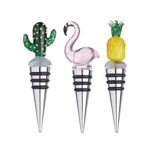 BarCraft Glass Topped Tropical Bottle Stoppers  Display Of Twenty Four)
