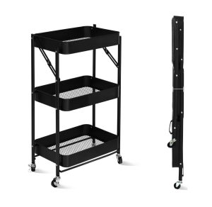 3 Tier Storage Rack, 30*44*77Cm Black