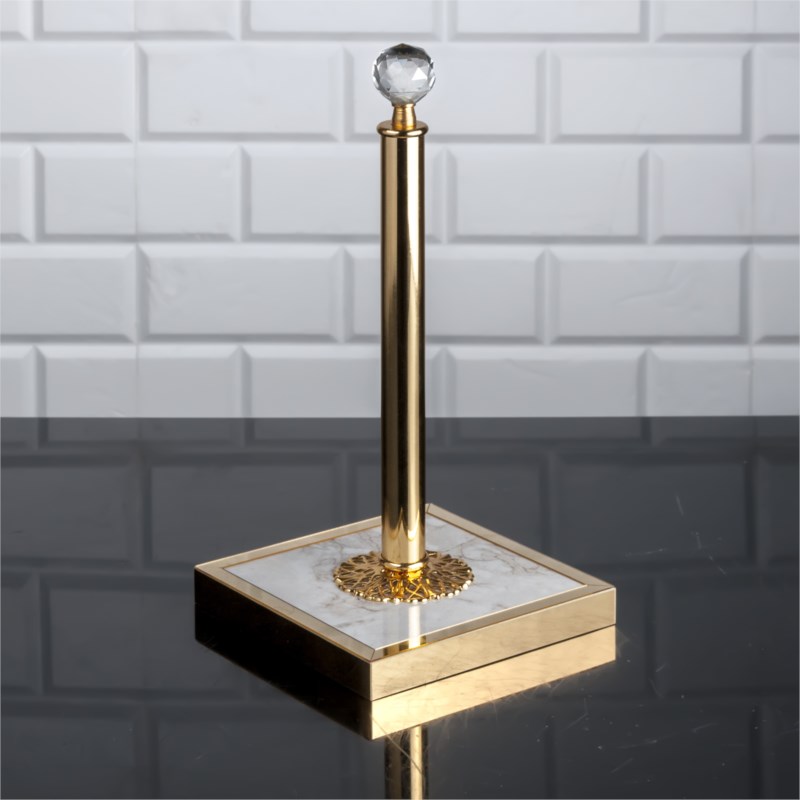 Zeyve Star Square Towel Holder, White & Gold (31 x 14 cm) - Image 2