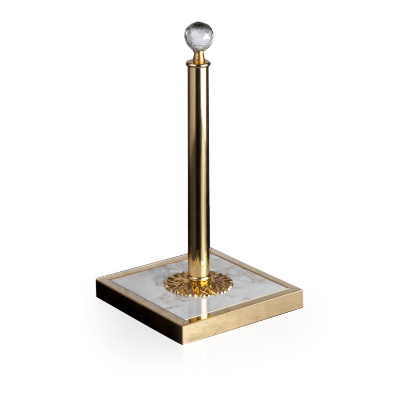 Zeyve Star Square Towel Holder, White & Gold (31 x 14 cm)