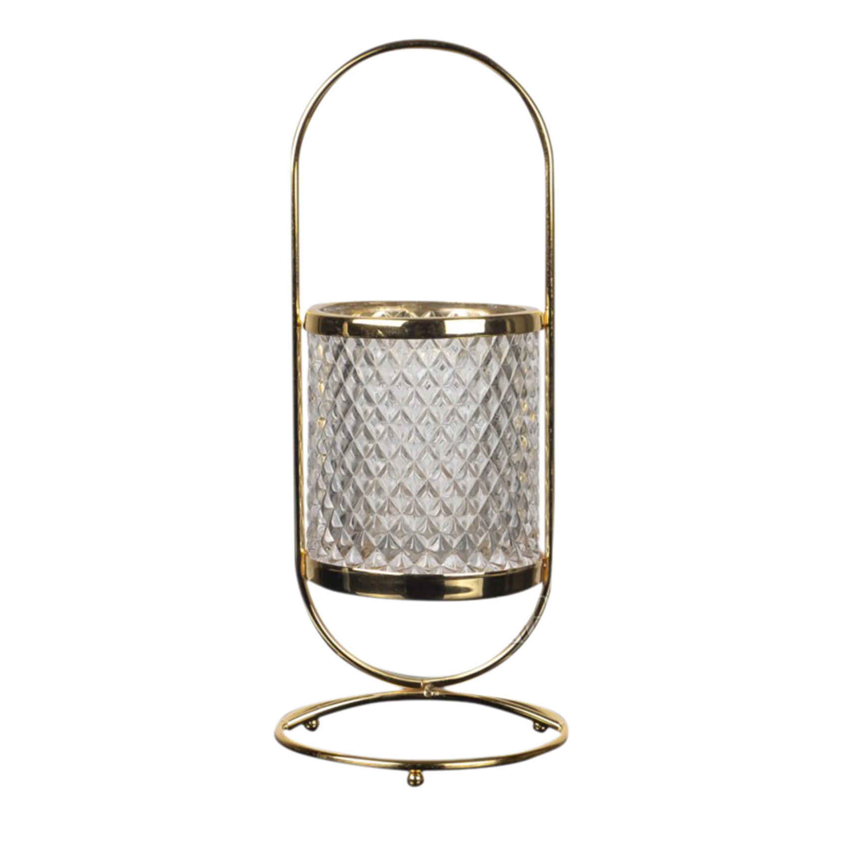 Zeyve Yakut Glass Cutlery Rack Gold 32X12Cm