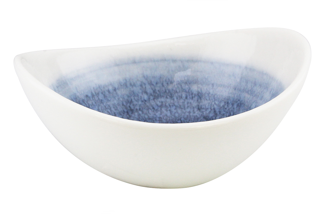 Shallow Reactive Scandi Bowl, 13cm, Blue - Image 2