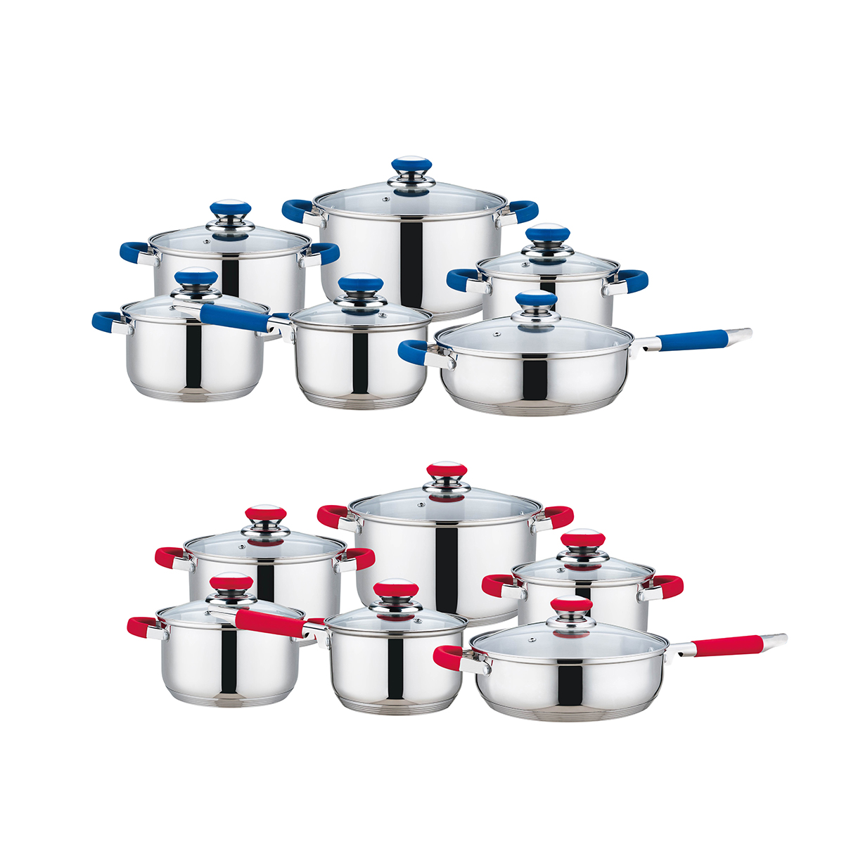12PcsS/SCookwareSet W/Sil-Hnd