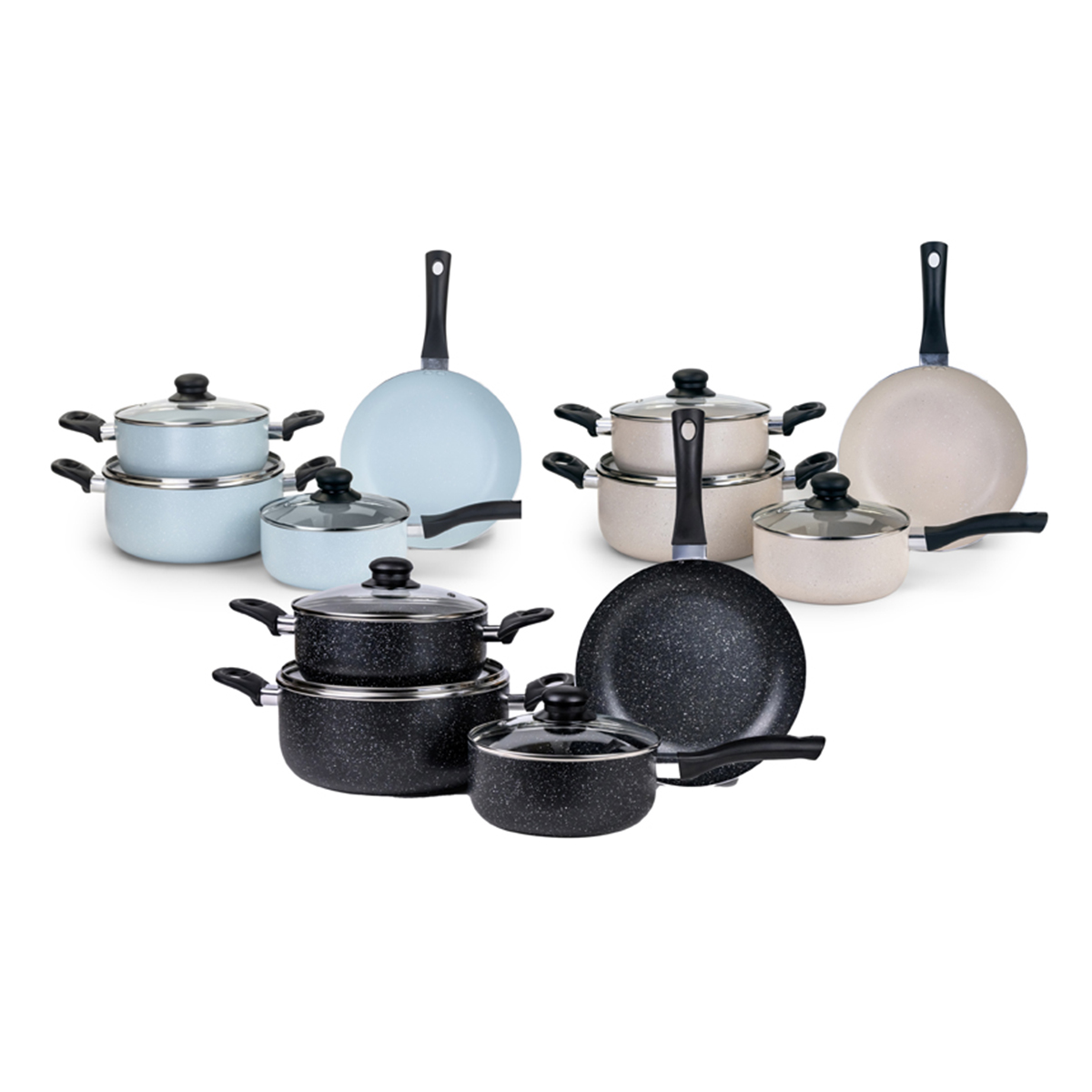 7 Pcs Cookware Set W/ Marble Coating