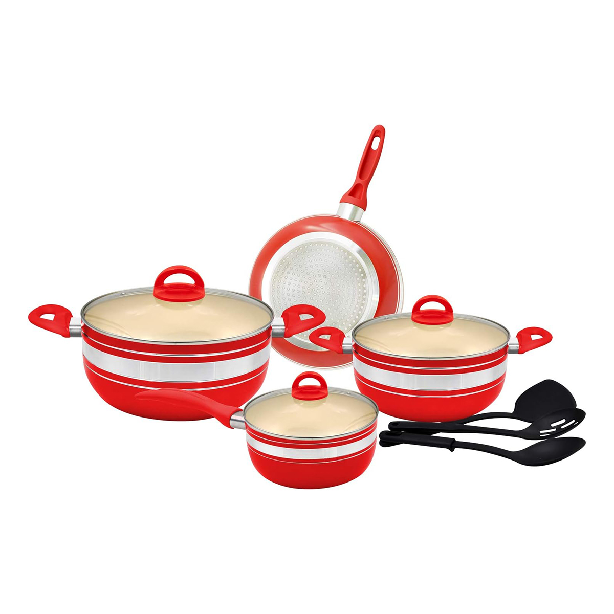 10PcsCeramicCookwareset RD&BL