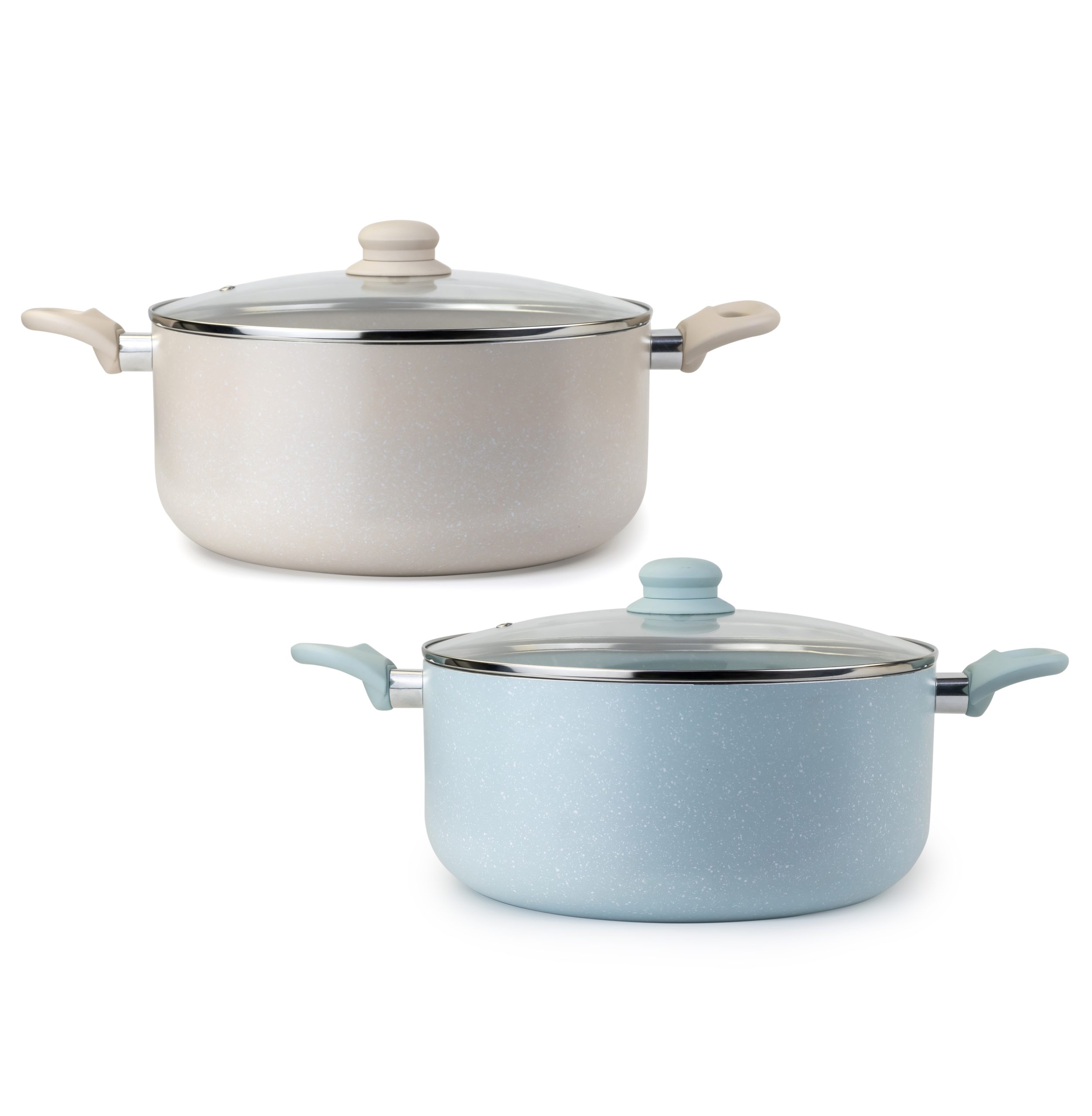 Wilson Oak Stone Marble Coating Casserole with Lid (28 cm, Beige)