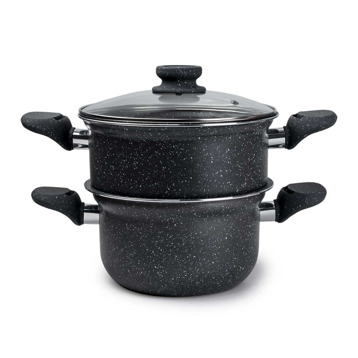 Wilson 2 Layer Steamer with Marble Coating (20 + 22 cm, Black)