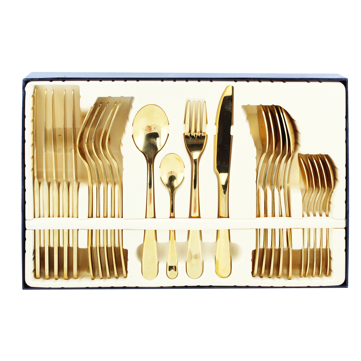 cutlery set, 24pcs/set,4mm, shiny gold