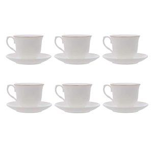 220 cc 6 Cups & Saucers