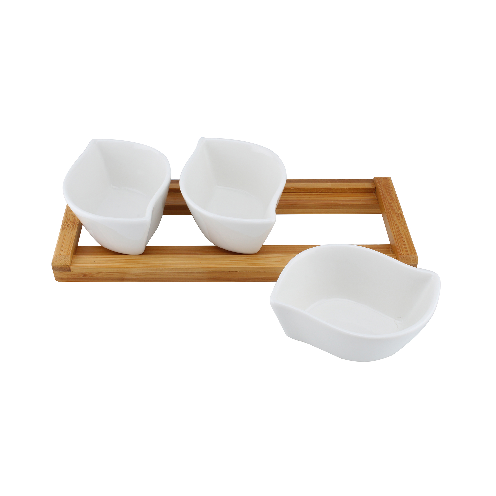Shallow Bowl with Bamboo Pedestal (13.2 x 10.1 x 5.3) - Image 2