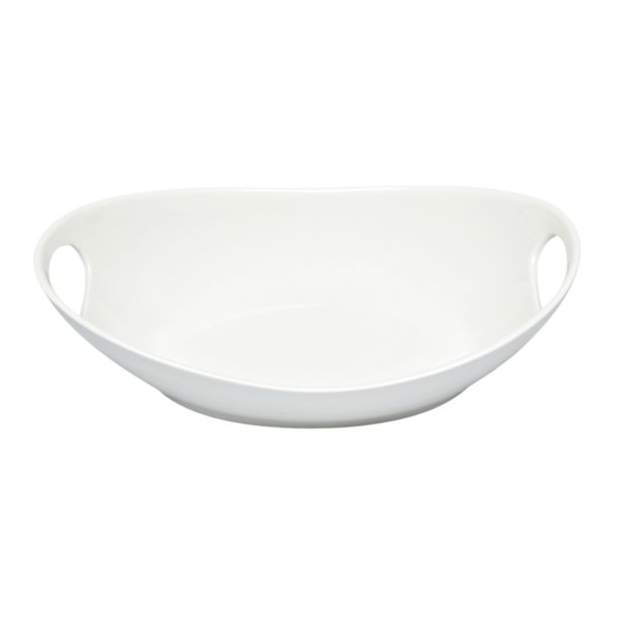 Shallow Oval Bowl with Handle, 13 Inch