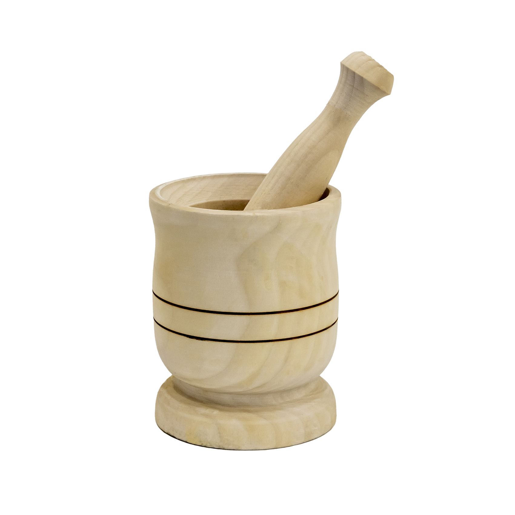 Wooden Mortar Set 12X8Cm