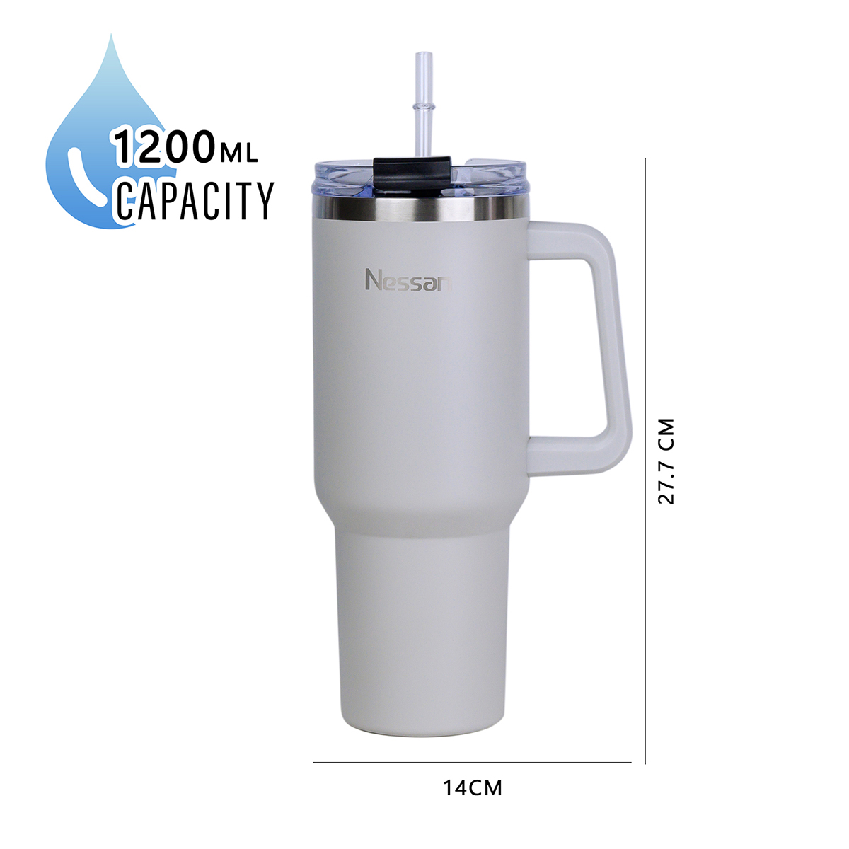 1200Ml Travel Flask-Beige - Image 4