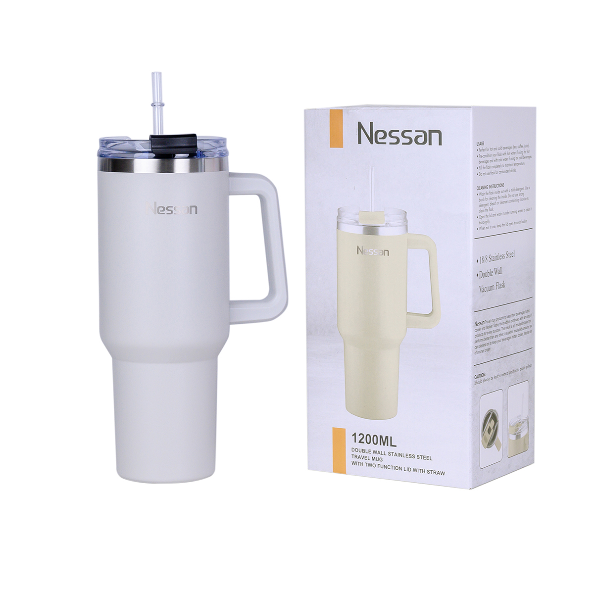 1200Ml Travel Flask-Beige - Image 3