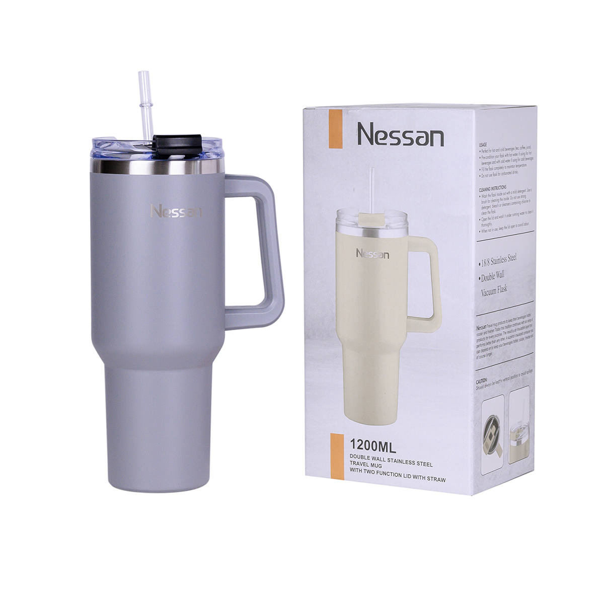 1200Ml Travel Flask-Grey - Image 3