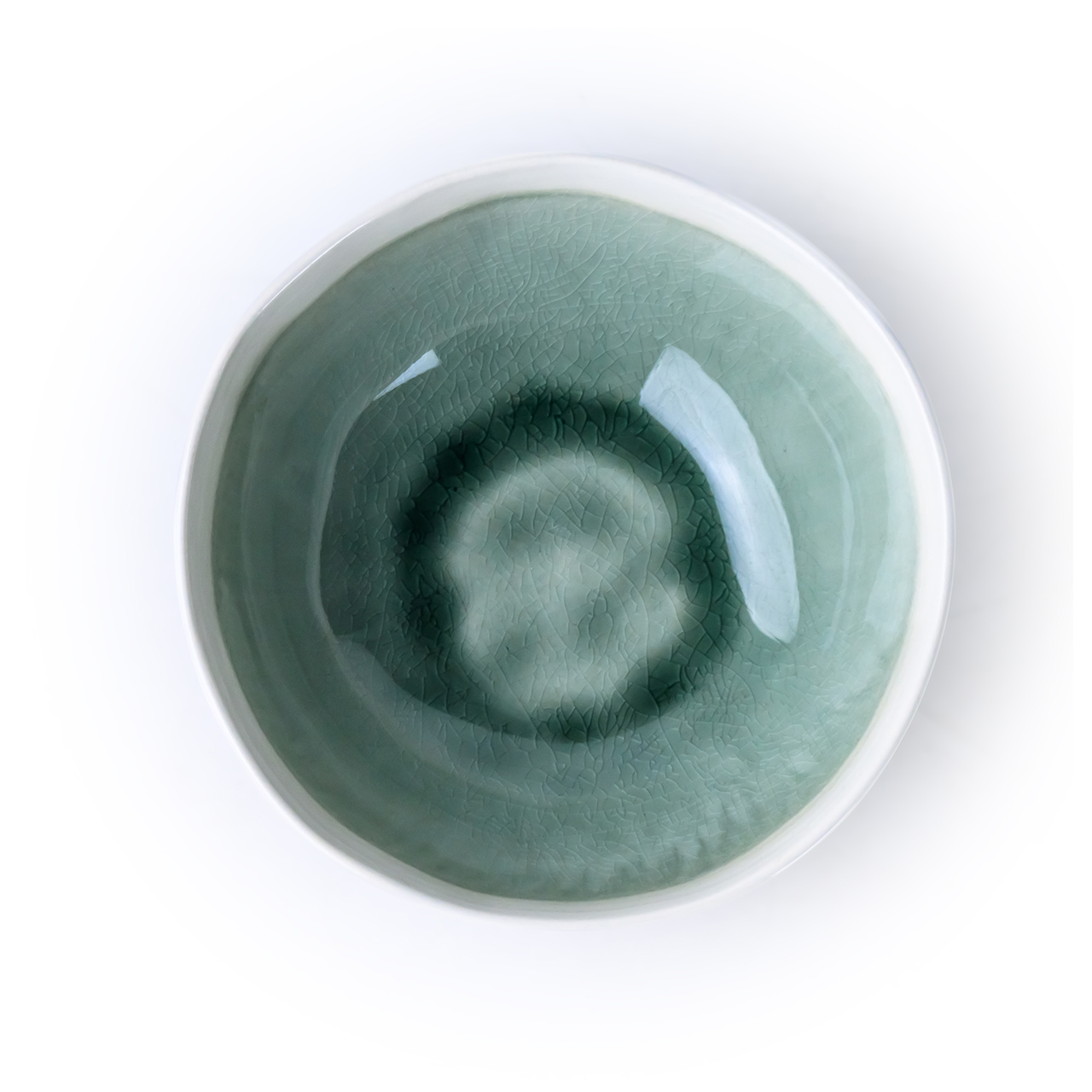Shallow Iris Bowl, Green, 17cm - Image 2