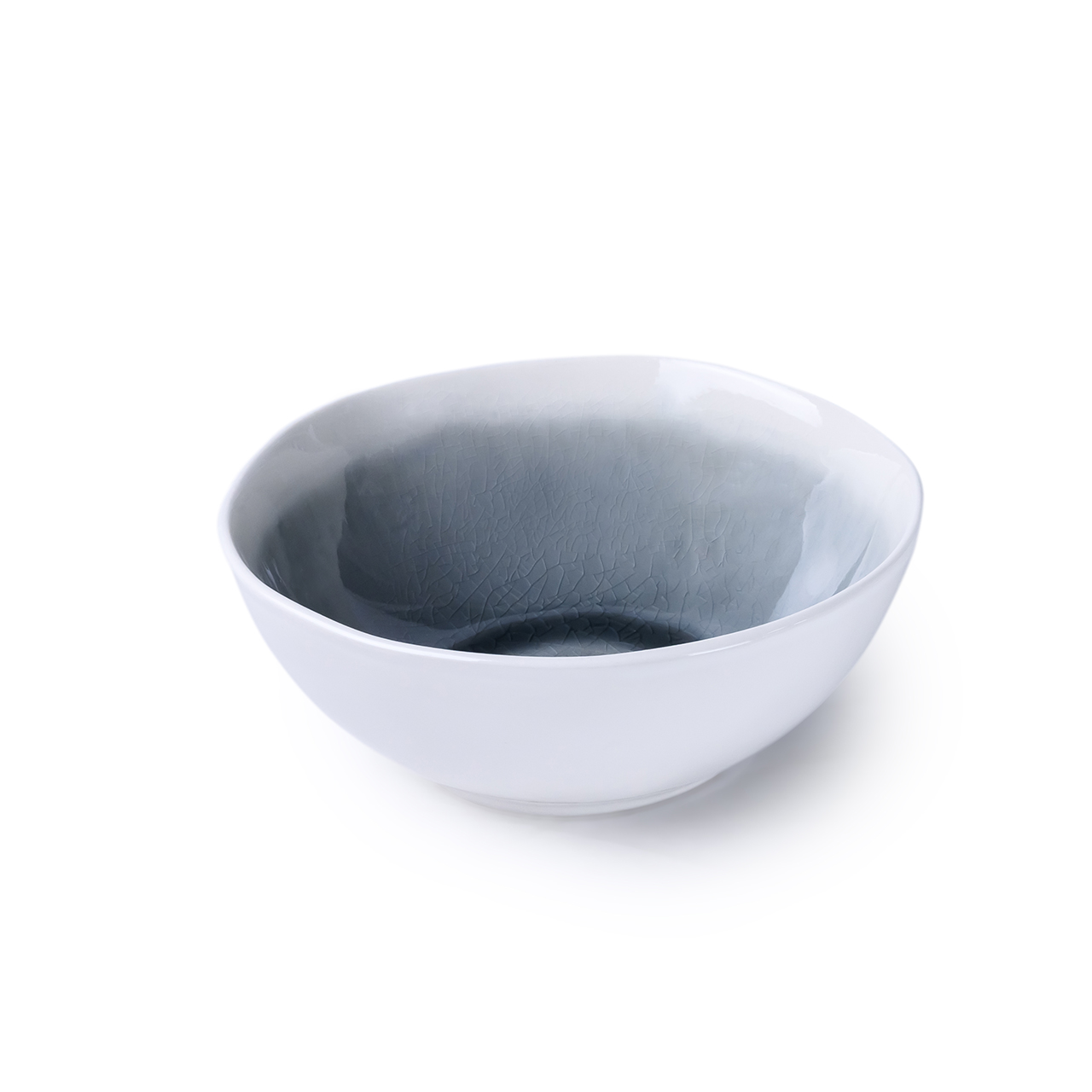 Shallow Iris Bowl, Blue, 17cm