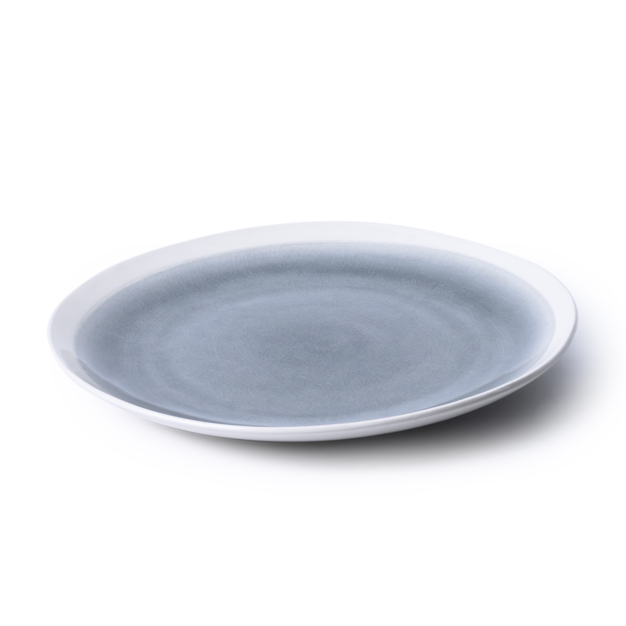 Shallow Dinner Plate, Iris Blue, 27cm