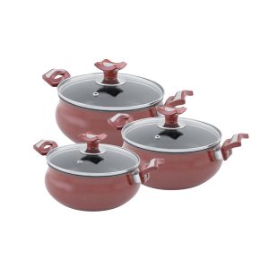 General Set Deep Pot with Glass Lid (16+18+20) Floor Hardener