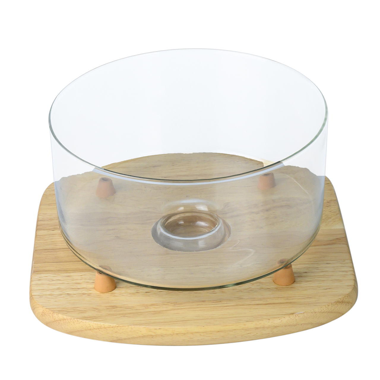 Billi Rubberwood Glass Cake Dome (W28.5 X L28.5 X H16) - Image 2