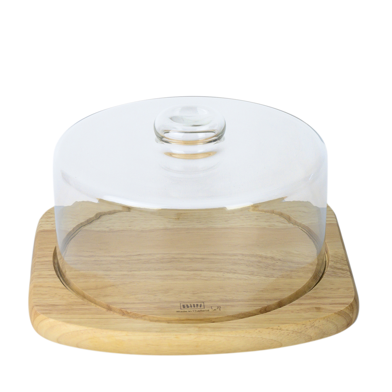 Billi Rubberwood Glass Cake Dome (W28.5 X L28.5 X H16) - Image 3