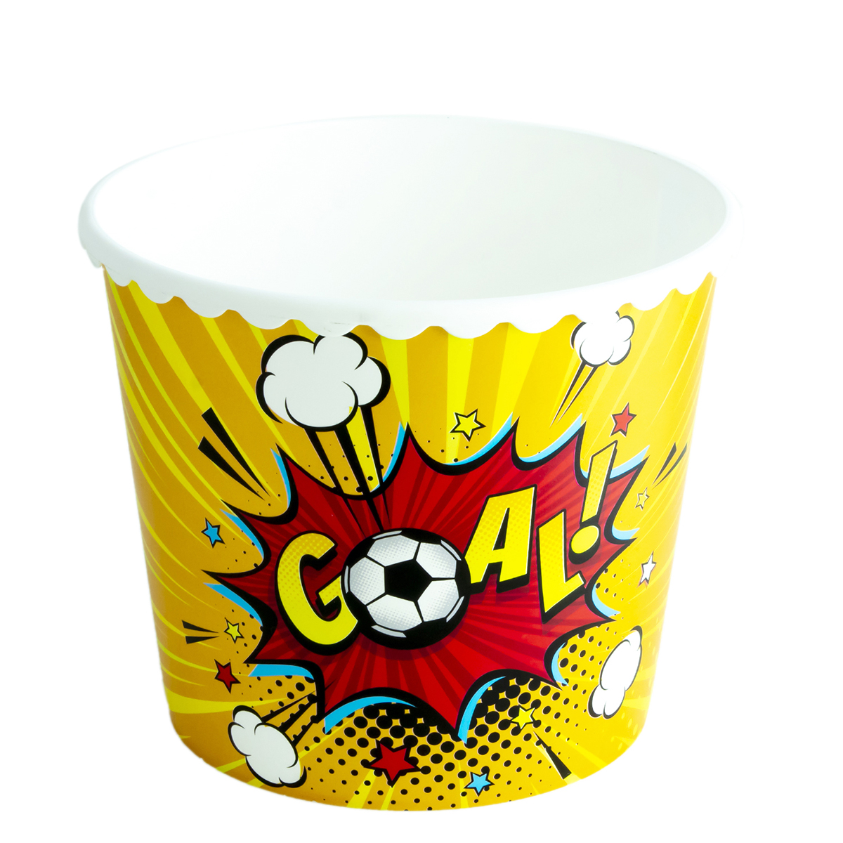 Herevin Goal Popcorn and Chips Bowl, 2.3 Liter, Yellow