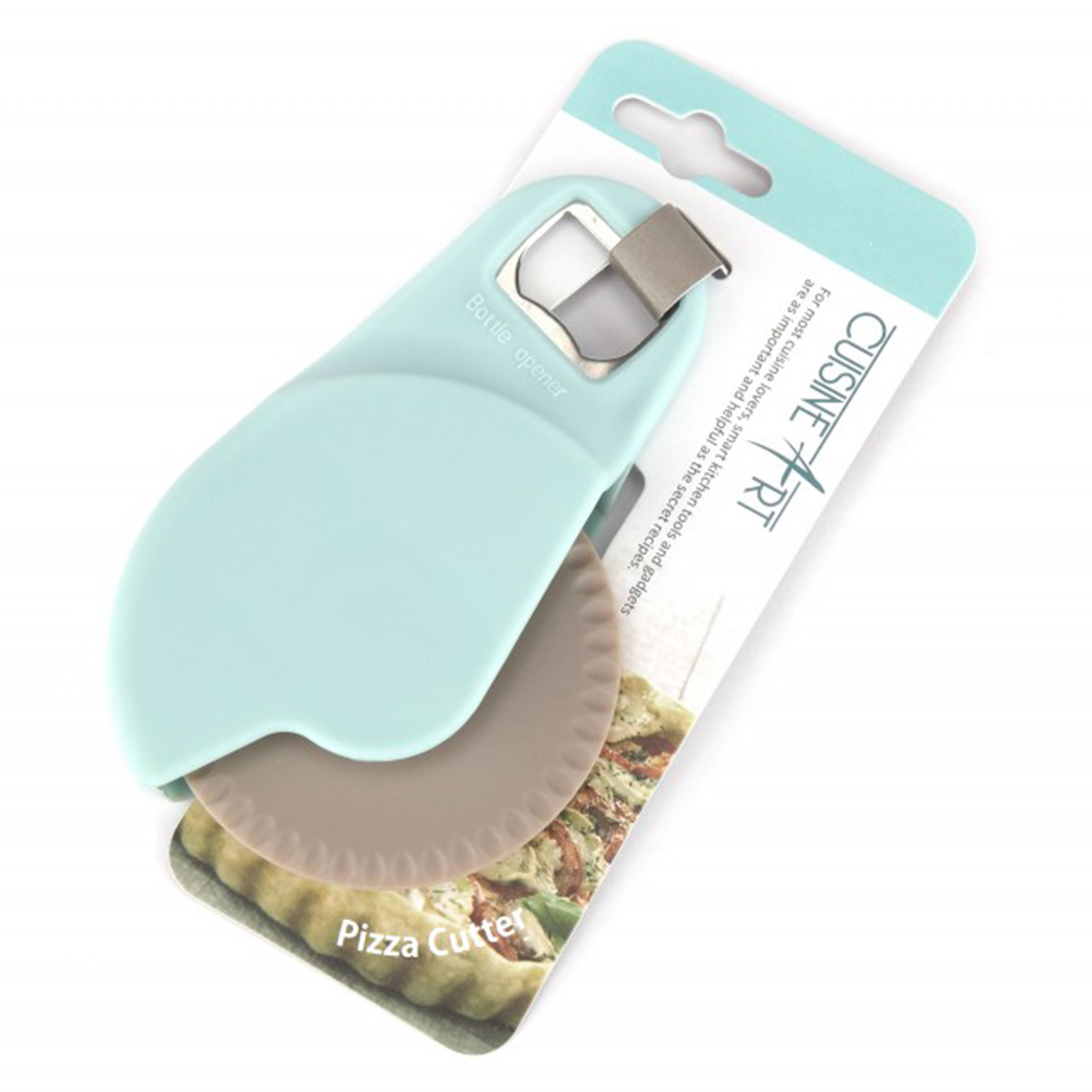 PIZZA CUTTER W/BOTTLE OPENER BLUE - Image 2