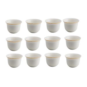 12 Pcs Gawa Cup Gold Rim