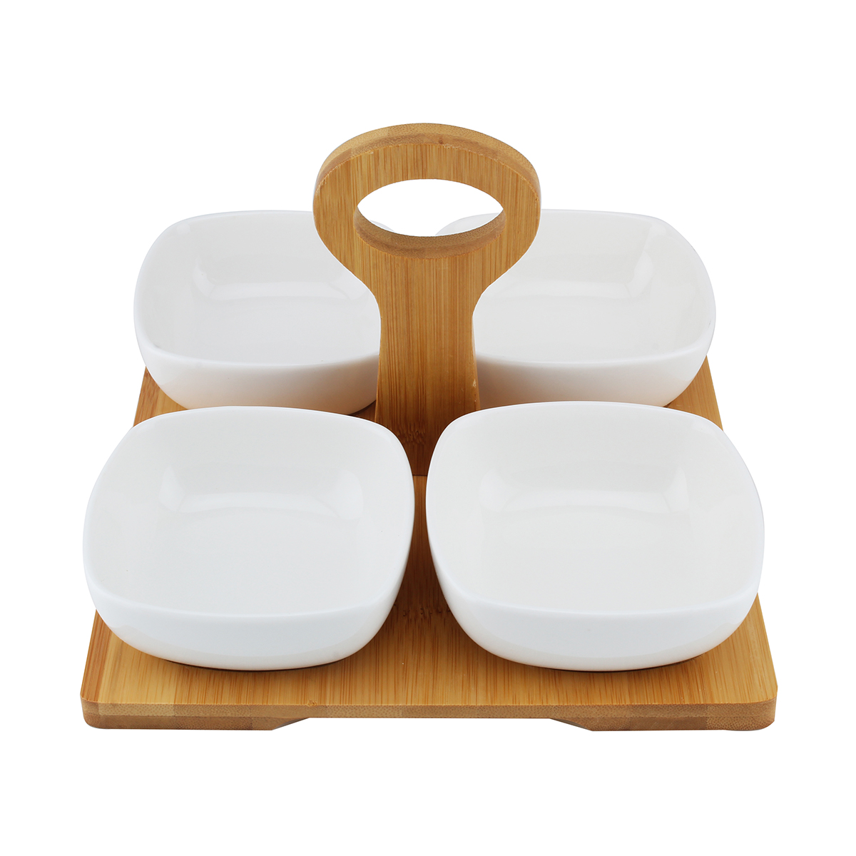 SNACK DISH WITH BAMBOO-22x22x4.5