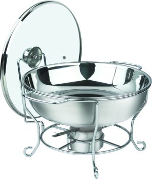 Chef Inox Double Bowl Normal Chafing Pot, 6 Liters