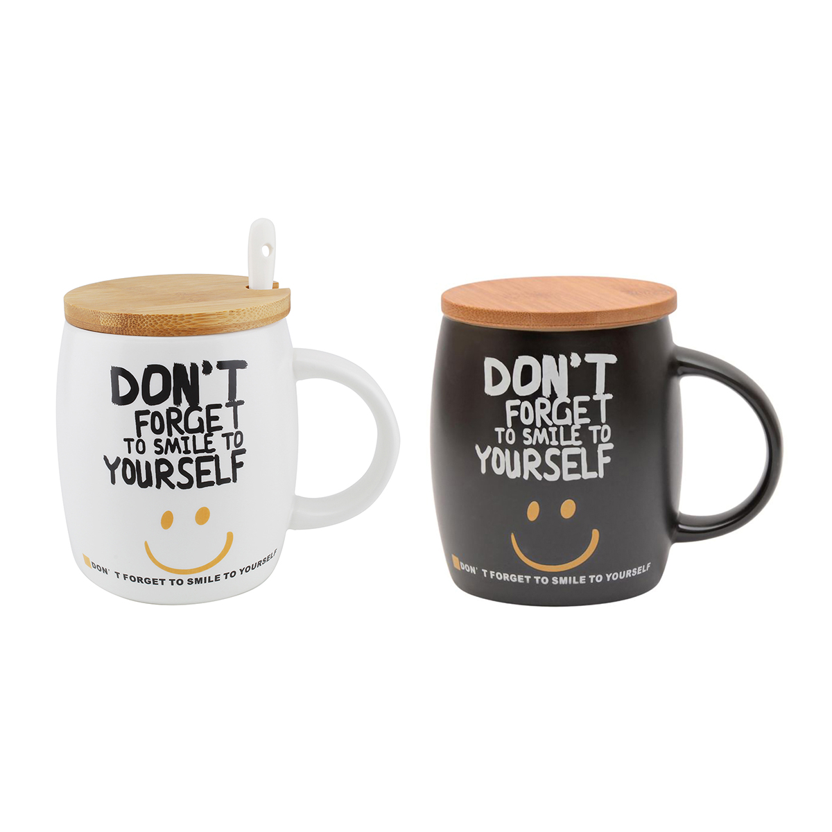 Smile mug W/bamboo Lid